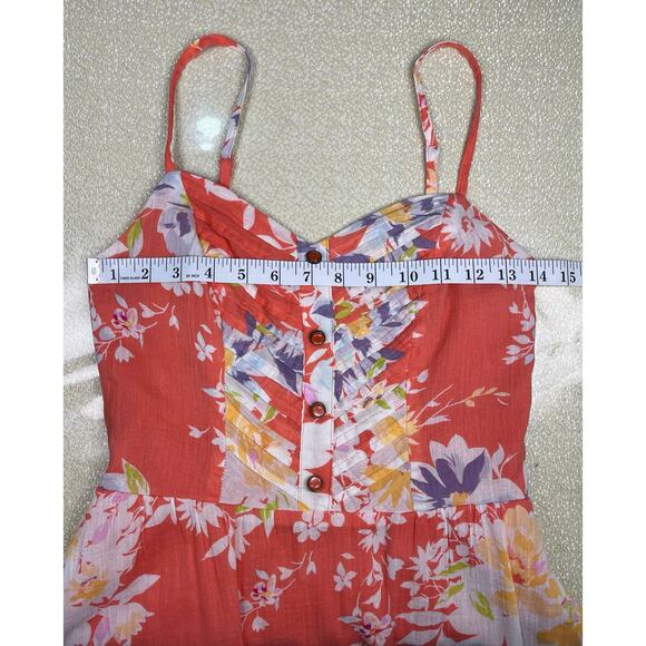 Lauren Conrad Orange Floral Mini Sundress Size 4 - Picture 9 of 10